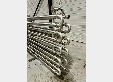 Stainless steel tube heat exchanger 19.6 m2 heat exchange surface VELO