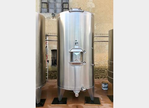 Vertical 304L stainless steel tank - Conical bottom on feet