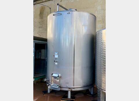 Vertical 304L stainless steel tank - Inclined flat bottom on feet