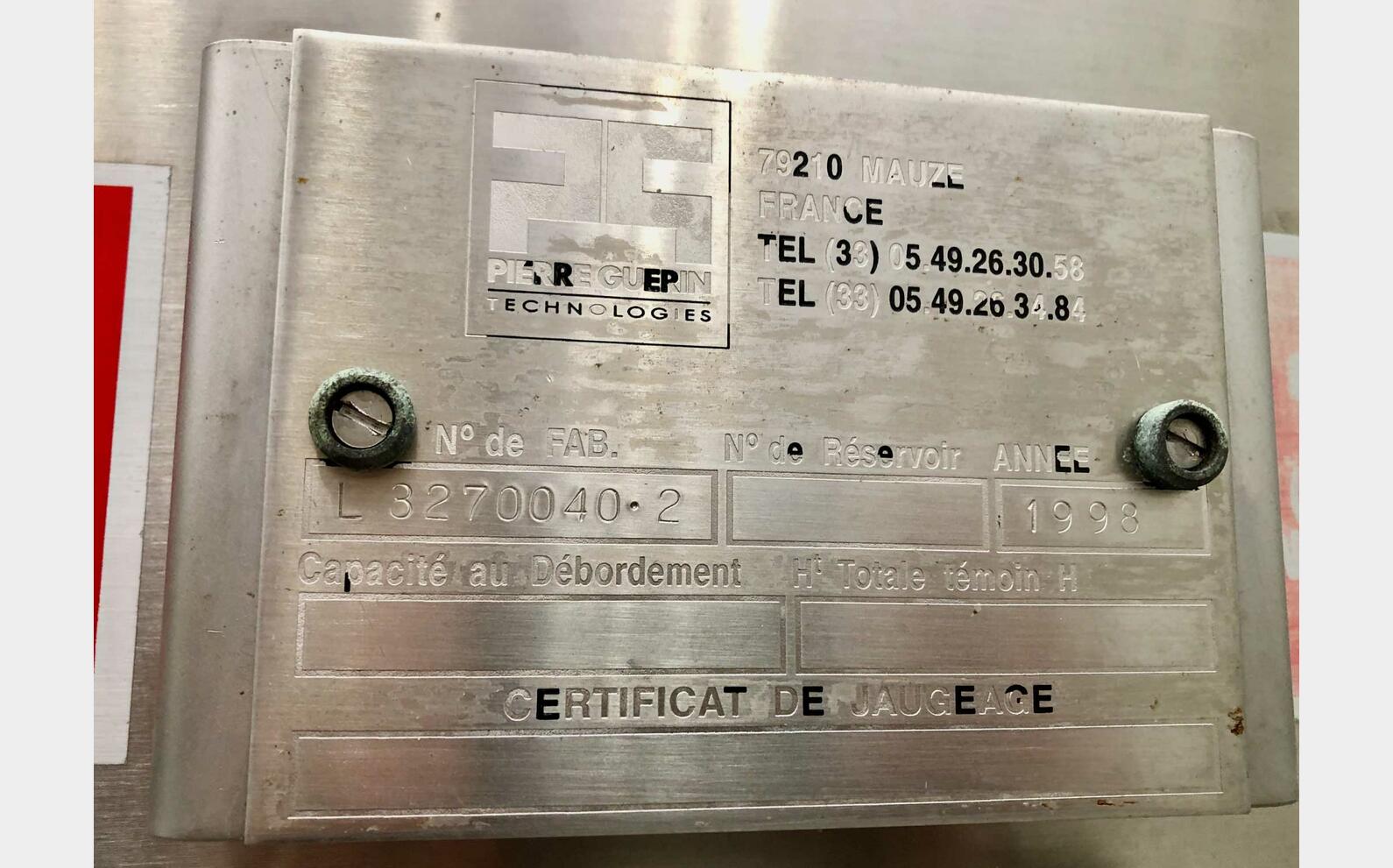 Cuve inox 304L thermor&eacute;gul&eacute;e sur pieds 90 HL (9 000 litres) PIERRE GUERIN
