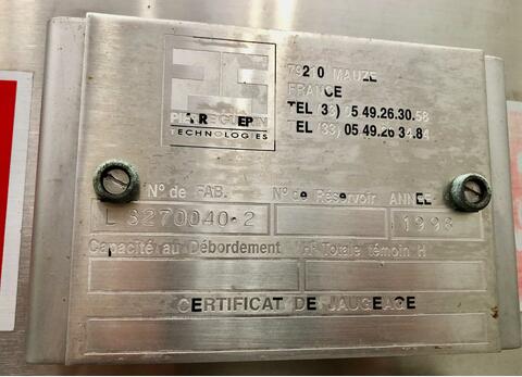 Stainless steel tank - Flat bottom 90 HL (9,000 litres) PIERRE GUERIN