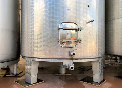 Vertical 304L stainless steel tank - Conical bottom on feet