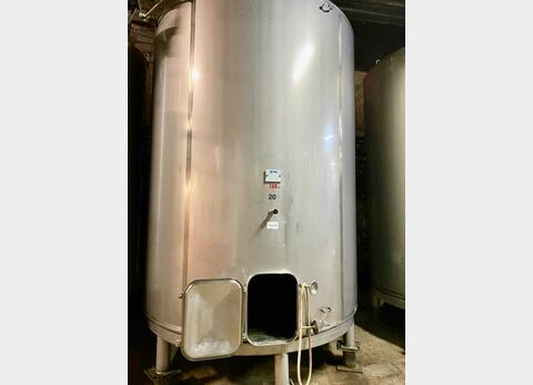 Cylindrical 304L stainless steel tank - Flat bottom on feet