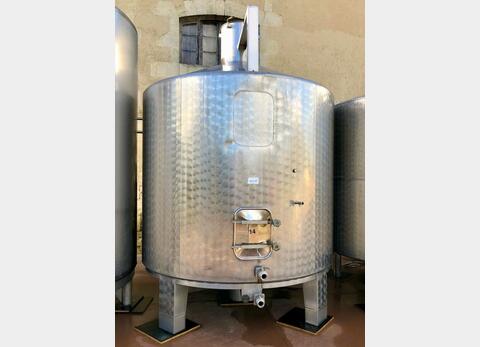 Vertical 304L stainless steel tank - Conical bottom on feet