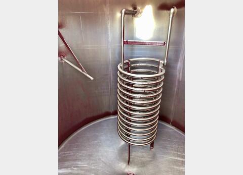 Vertical 304L stainless steel tank - Conical bottom on feet