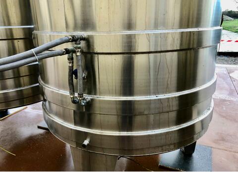 Cuve inoxydable 304L cylindrique - Fond plat incliné sur pieds