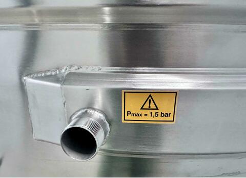 Cuve inox 304 thermor&eacute;gul&eacute;e fond inclin&eacute; sur pieds 52 HL (5 205 Litres) ARSILAC