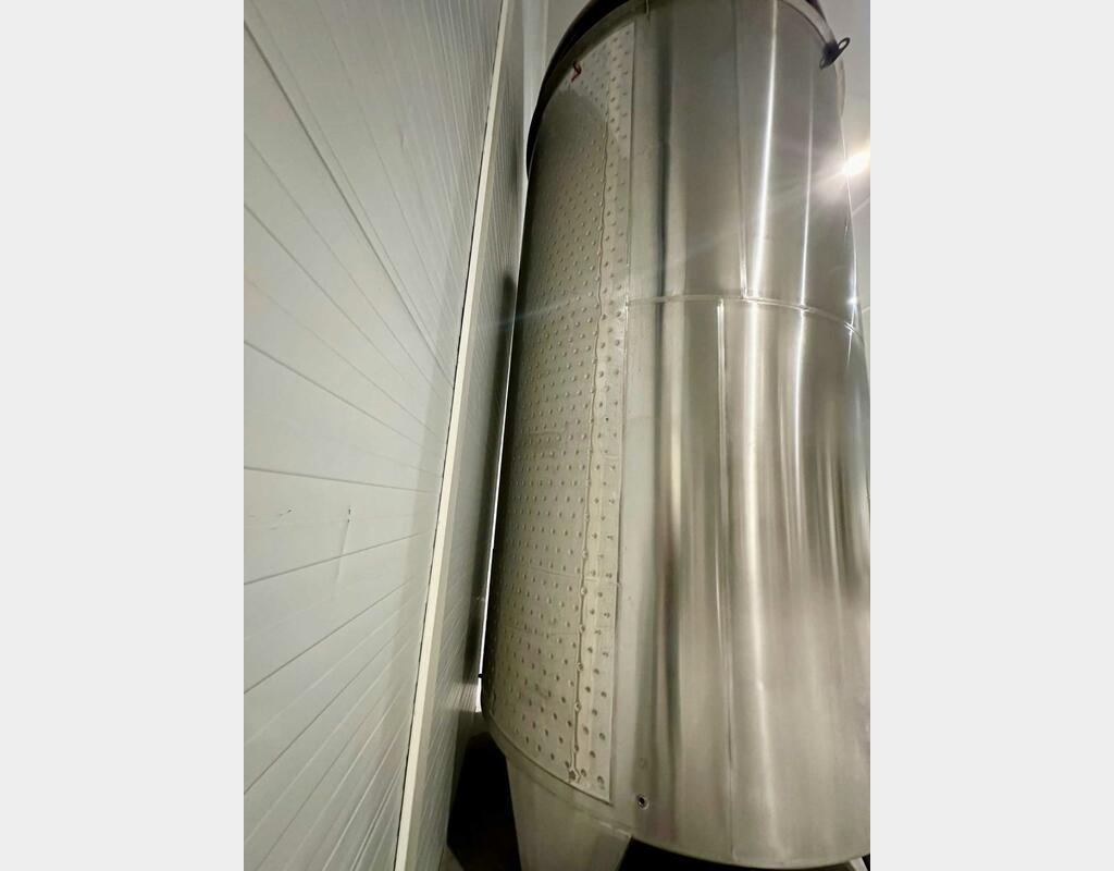 304 stainless steel tank with conical bottom on feet - Floating top