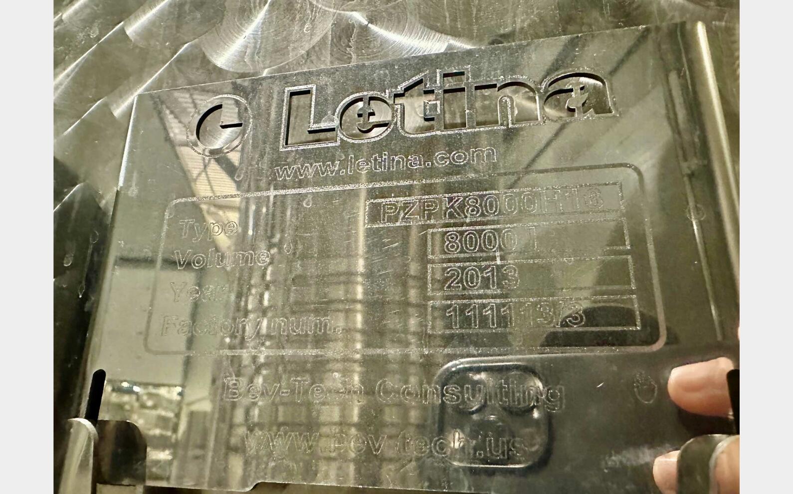 304 ss tank - Floating top 80 HL (8,000 litres) LETINA