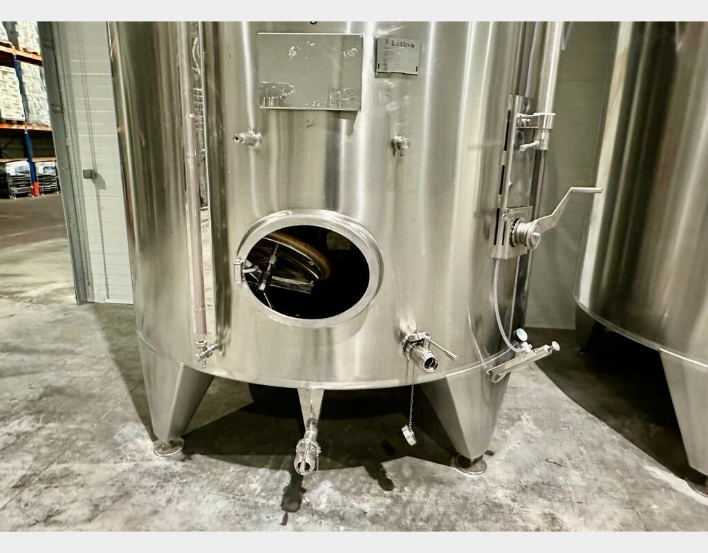 304 stainless steel tank with conical bottom on feet - Floating top
