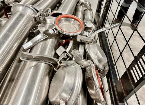 Stainless steel harvest piping