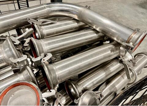 Stainless steel harvest piping