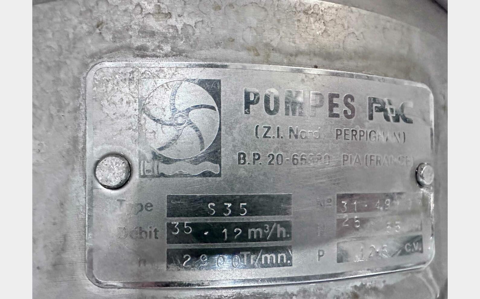 Pompe centrifuge 35m3/h PAC
