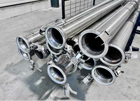 Stainless steel harvest piping - 120 mm diameter