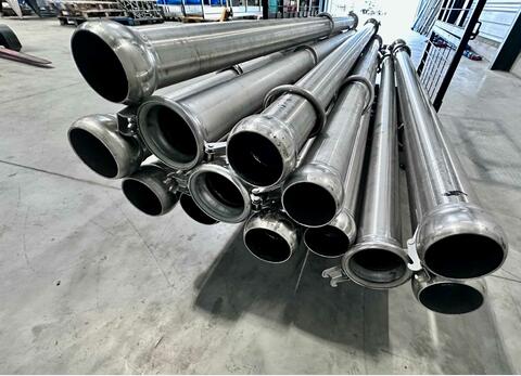 Stainless steel harvest piping - 120 mm diameter