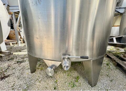 Vertical cylindrical 304L stainless steel tank - Conical bottom on feet