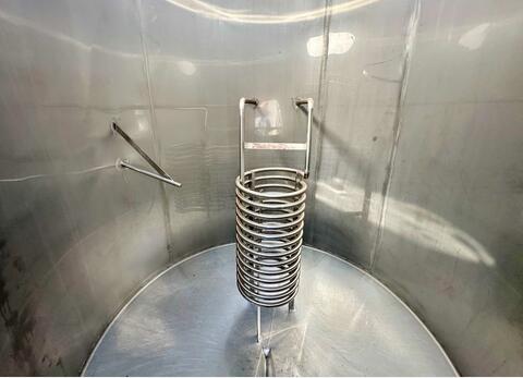 Vertical cylindrical 304L stainless steel tank - Conical bottom on feet