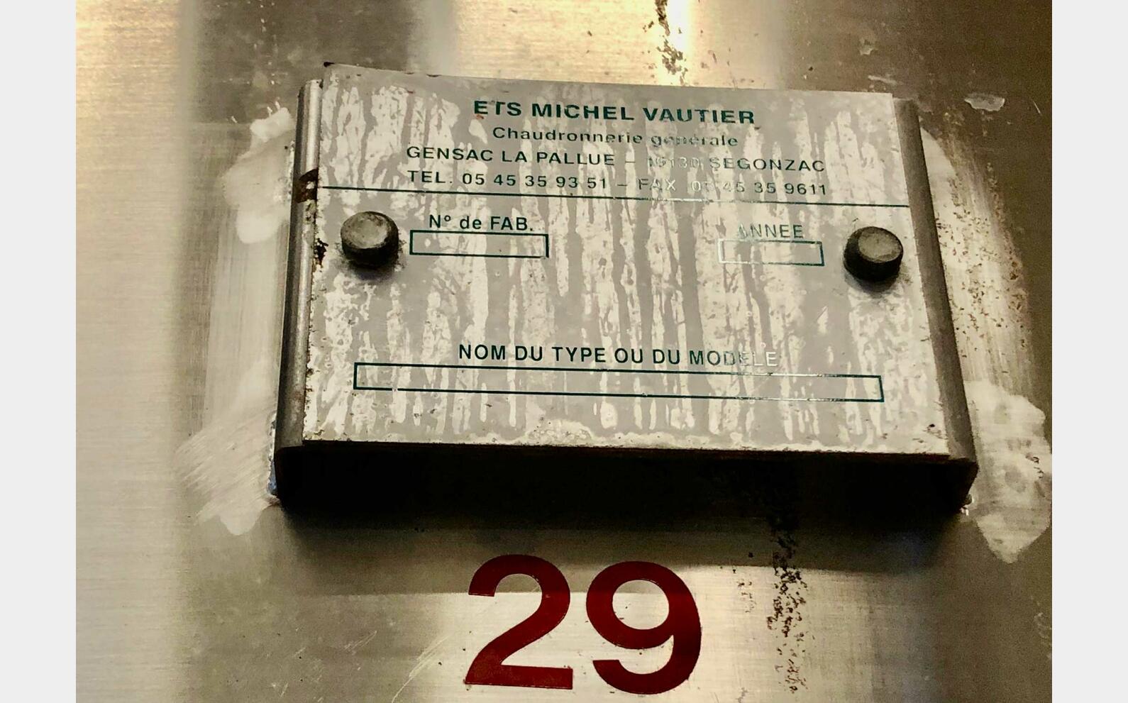 Cuve inox 304 - Ferm&eacute;e 715 HL (71 500 litres) VAUTIER