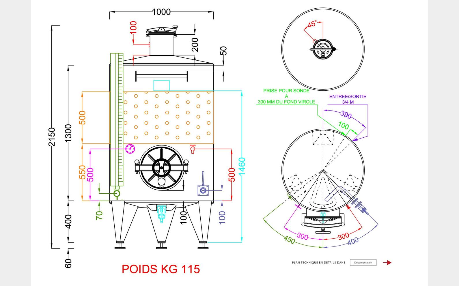 316L ss tank - Honeycomb circuit 10.9 HL (1 096 litres) ARSILAC