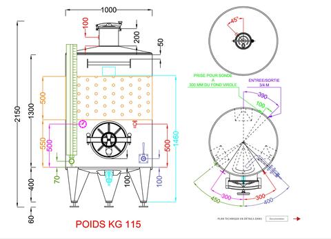 316L ss tank - Honeycomb circuit 10.9 HL (1 096 litres) ARSILAC