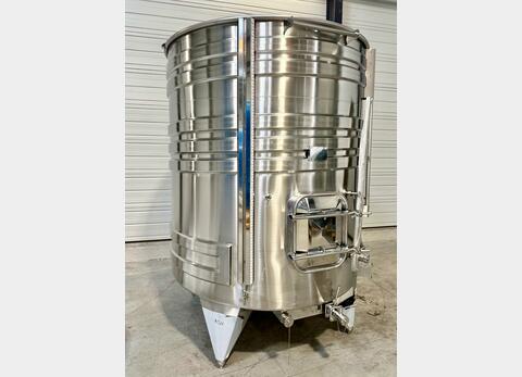 Cuve inox 316L - Circuit serpentin - Fond plat incliné - Chapeau flottant