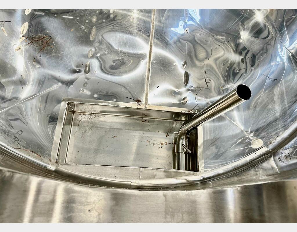 Cuve inox 316L - Circuit serpentin - Fond plat incliné - Chapeau flottant