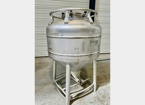 Conteneur inox 304L - Cylindro-conique sur chassis