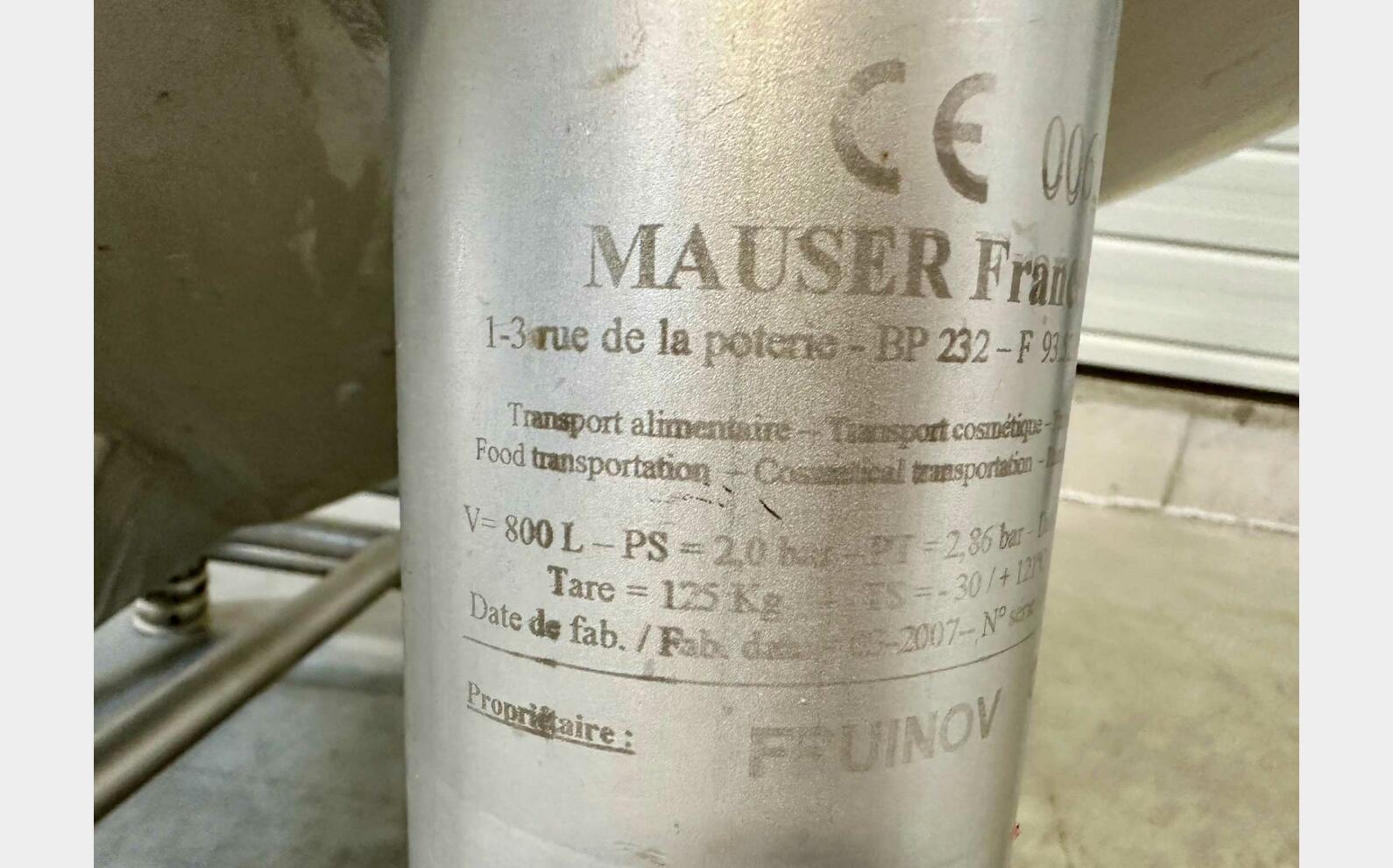 Conteneur inox 304L 8 HL (800 litres) GALLAY