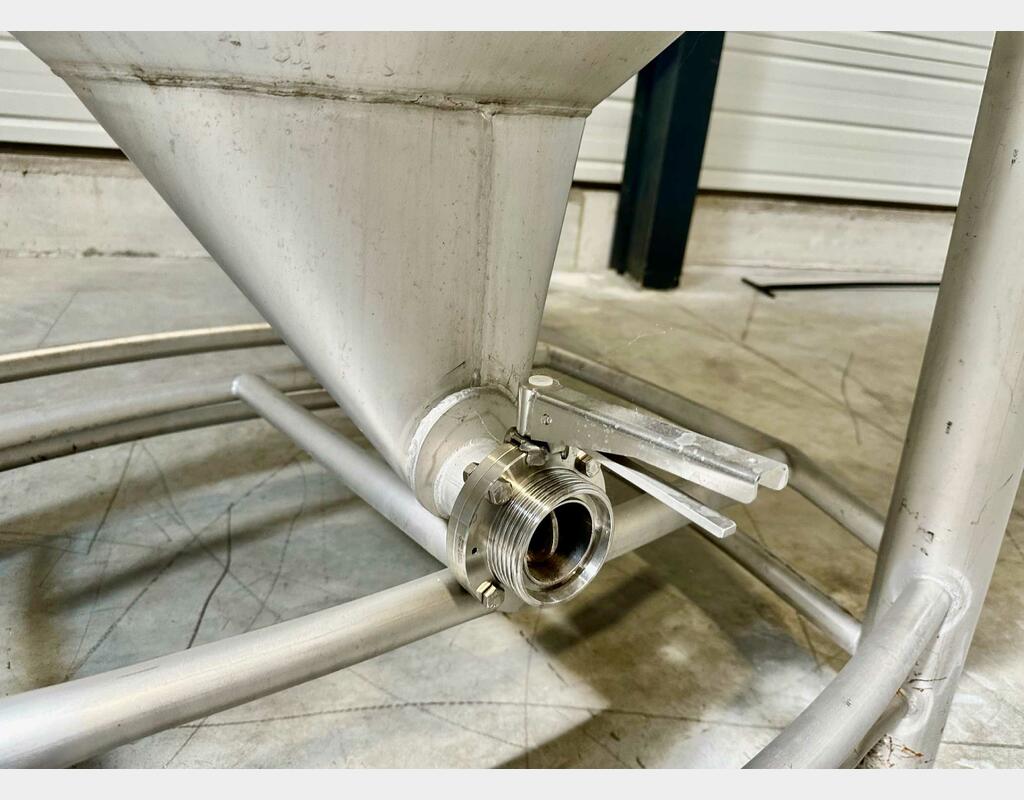 Conteneur inox 304L - Cylindro-conique sur chassis