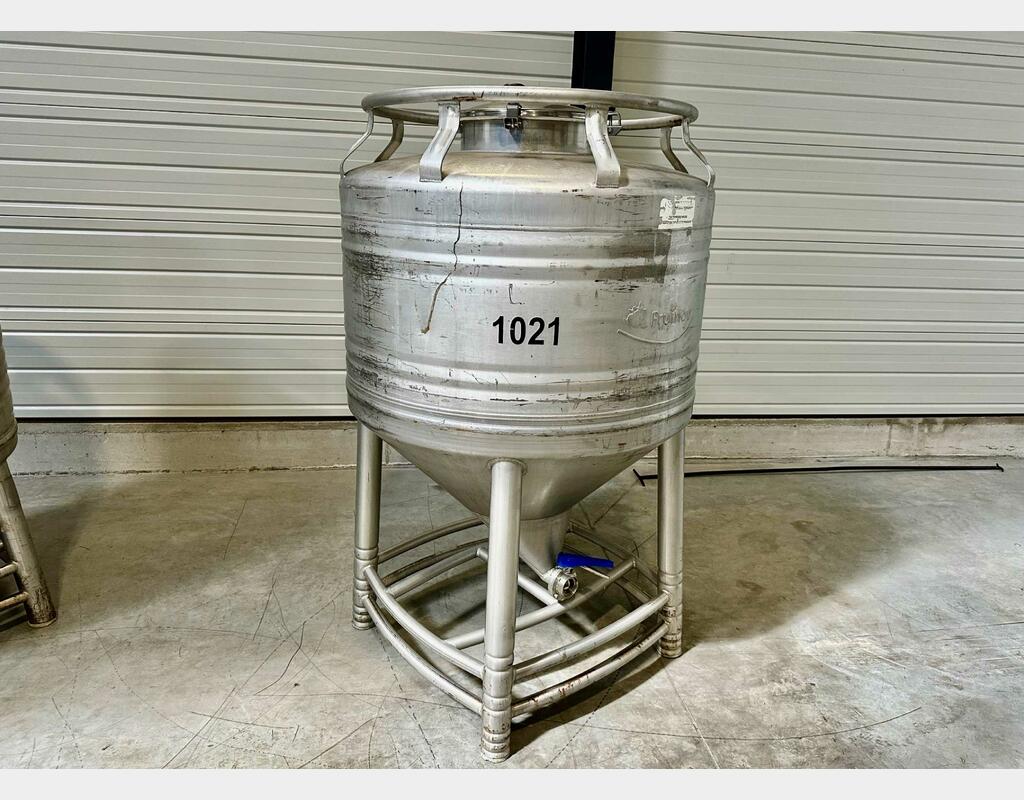 Conteneur inox 304L - Cylindro-conique 9 HL (900 litres) MAUSER