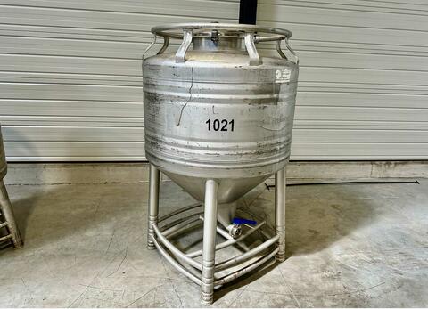 Conteneur inox 304L - Cylindro-conique 9 HL (900 litres) MAUSER
