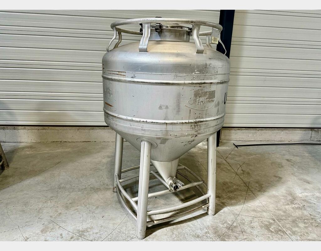 Conteneur inox 304L - Cylindro-conique sur chassis