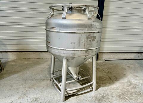 Conteneur inox 304L - Cylindro-conique sur chassis