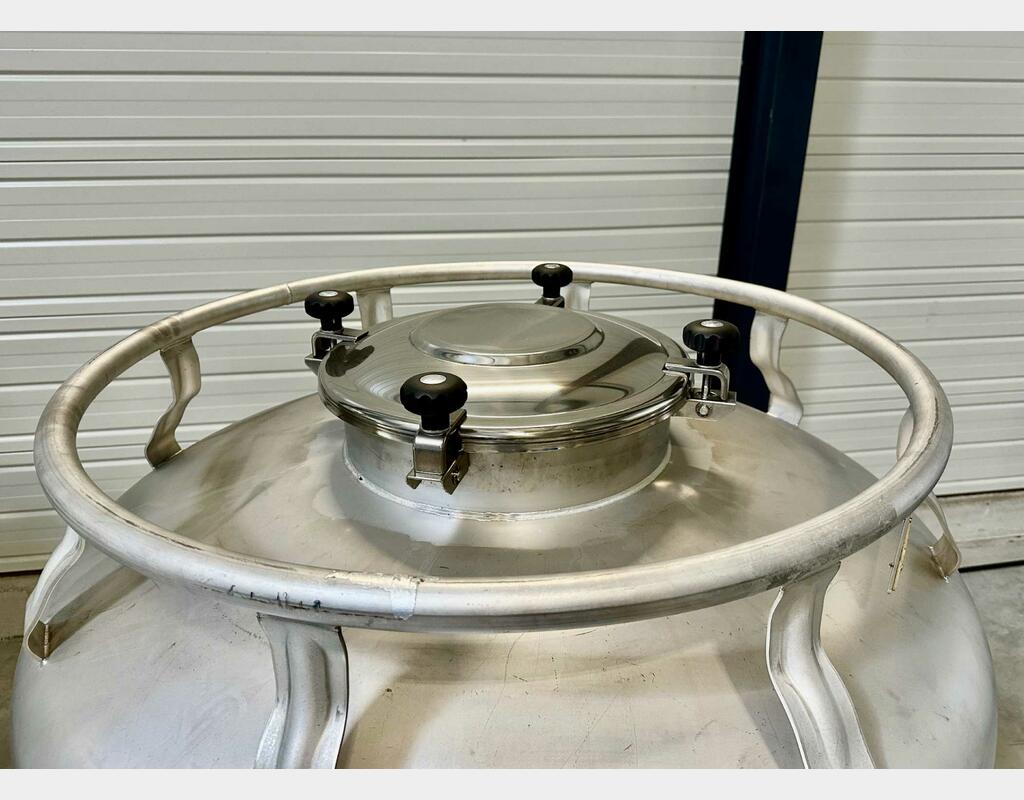 Conteneur inox 304L - Cylindro-conique sur chassis
