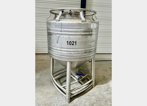 Conteneur inox 304L - Cylindro-conique 9 HL (900 litres) MAUSER