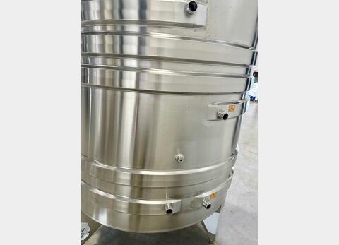 Cuve inox 316L - Circuit serpentin - Fond plat incliné - Fermée