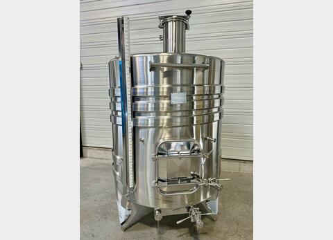 Cuve inox 316L - Circuit serpentin - Fond plat incliné - Fermée