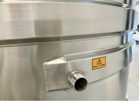 Cuve inox 316L - Circuit serpentin - Fond plat incliné - Fermée