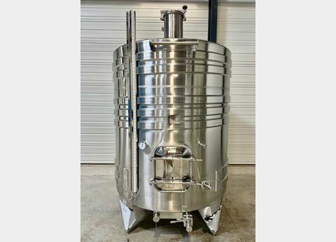 Cuve inox 316L - Circuit serpentin - Fond plat incliné - Fermée