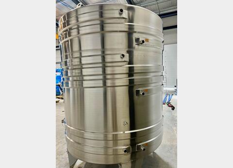 Cuve inox 316L - Circuit serpentin - Fond plat incliné - Fermée