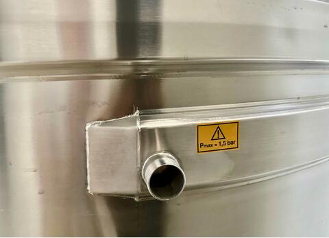 Cuve inox 316L - Circuit serpentin - Fond plat incliné - Fermée