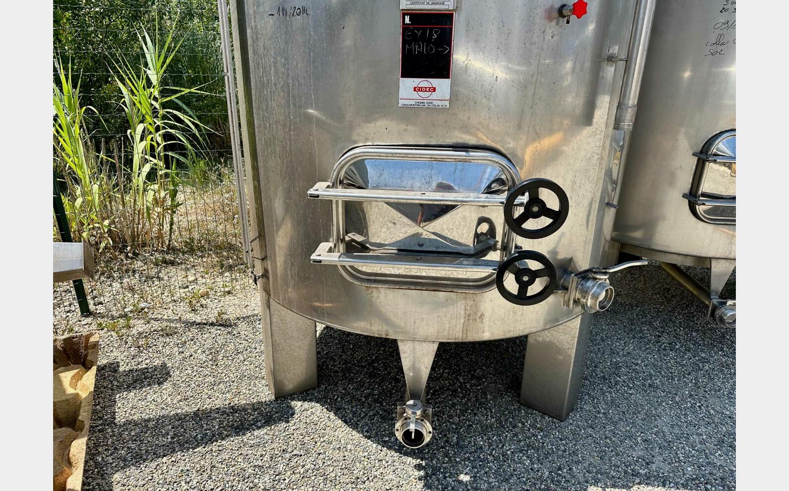 Cuve inox 316 - Fond conique 60 HL (6 000 litres) CIDEC
