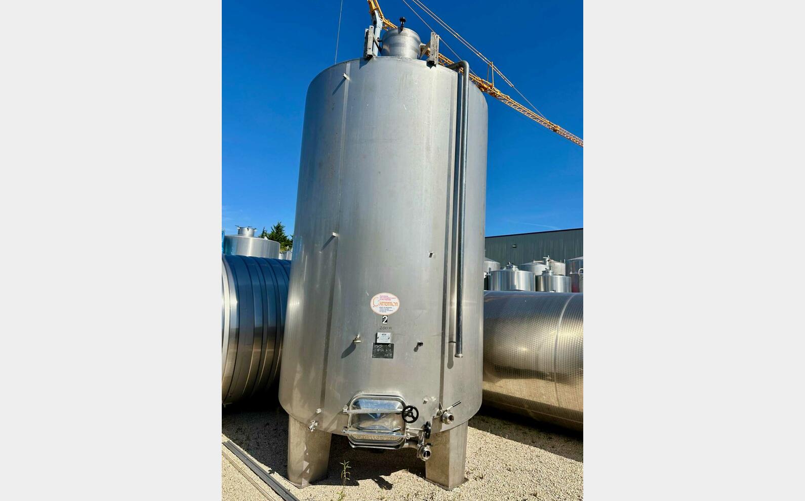 Cuve inox 316 - Fond plat 200 HL (20 000 litres) CIDEC