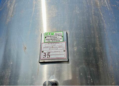 Cuve inox - Fond conique sur pieds 105 HL (10 500 litres) CTM