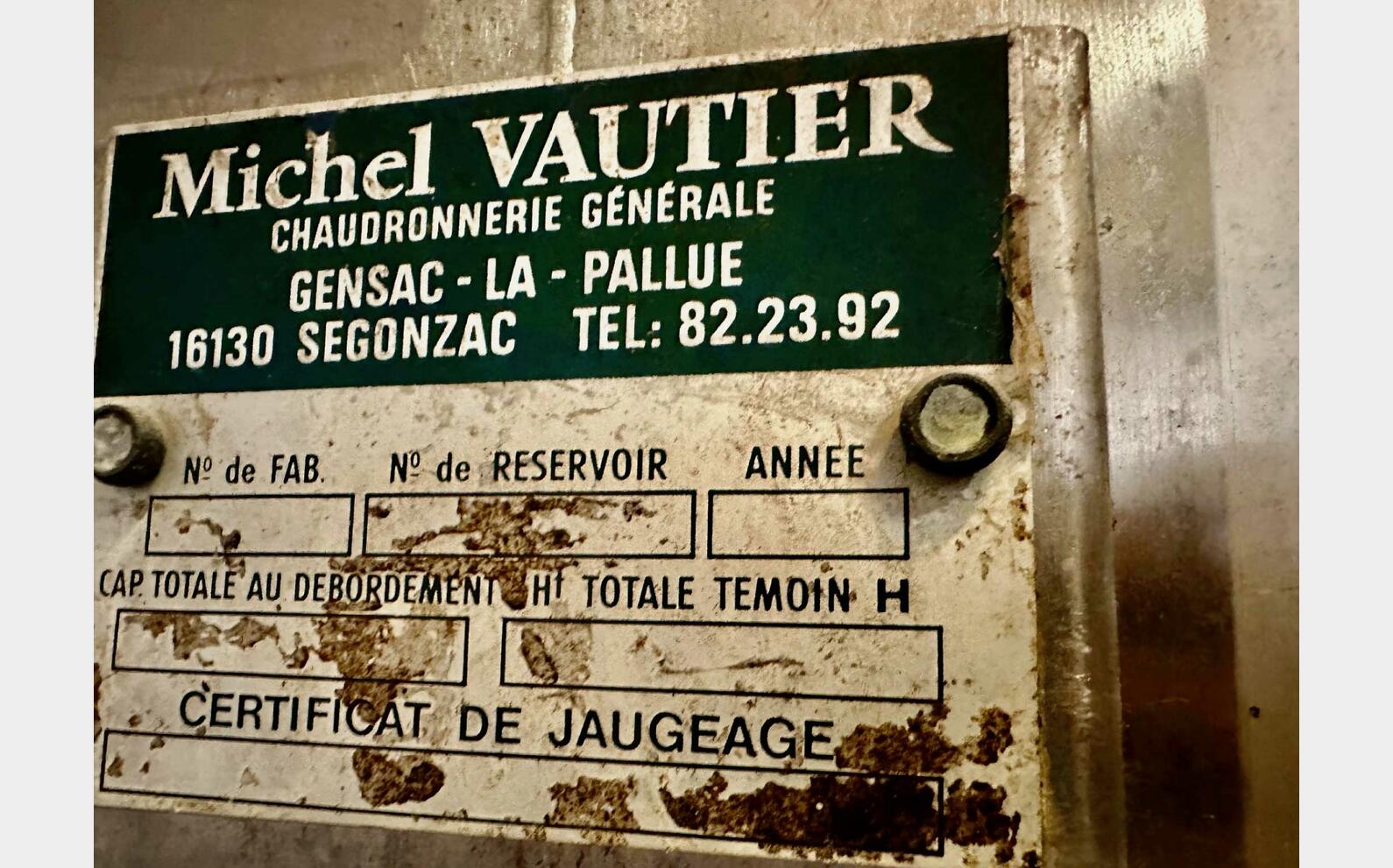 304 ss tank - Temperature-controlled 289 HL (28 900 litres) VAUTIER