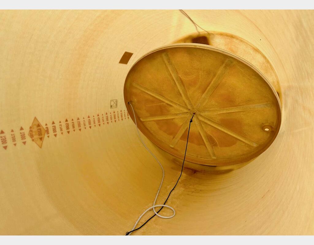 Cuve fibre à chapeau flottant - Verticale fond conique sur pieds