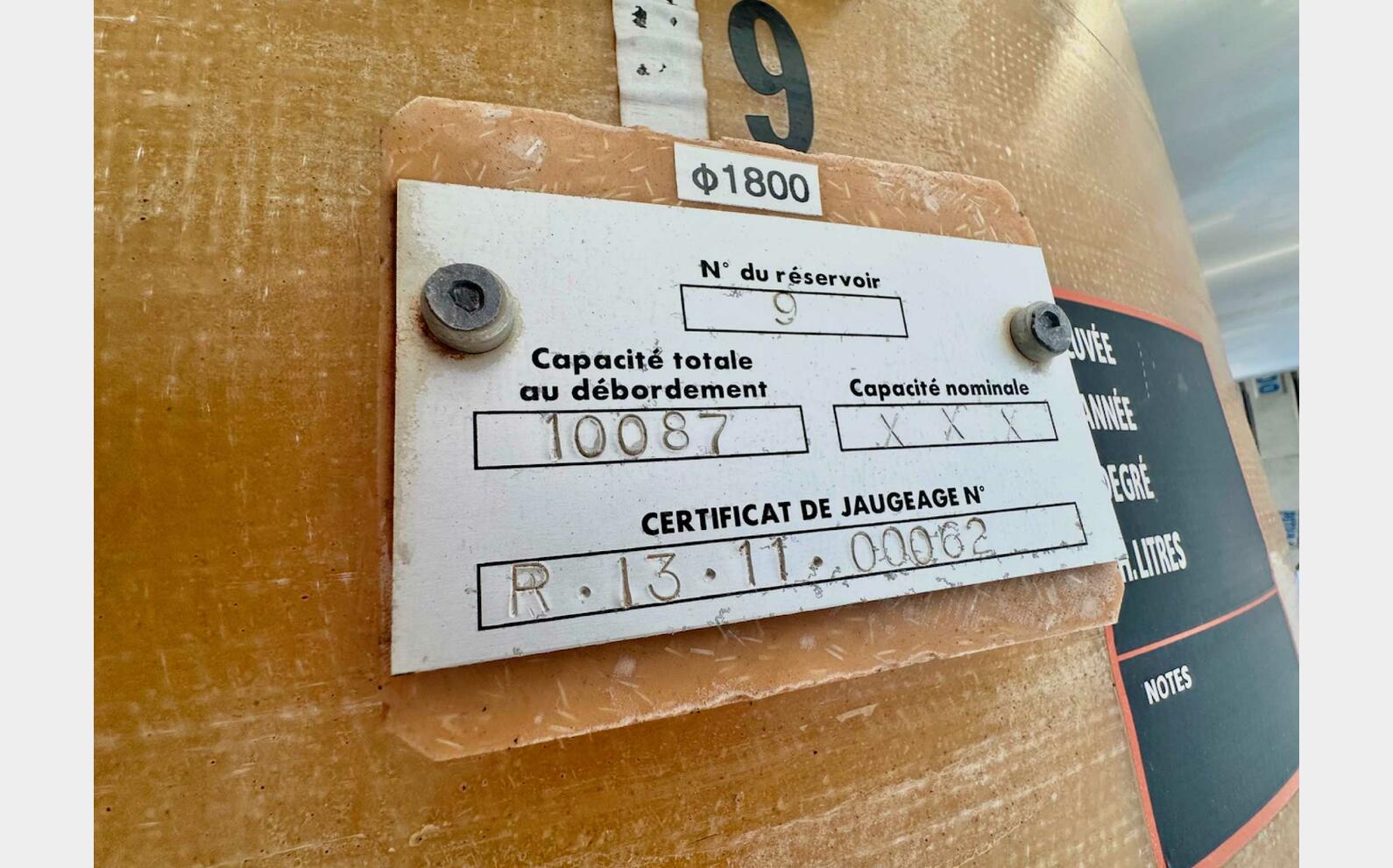 Cuve fibre - Chapeau flottant 100 HL (10 000 litres) VETRORESINA TOSCANA SNC