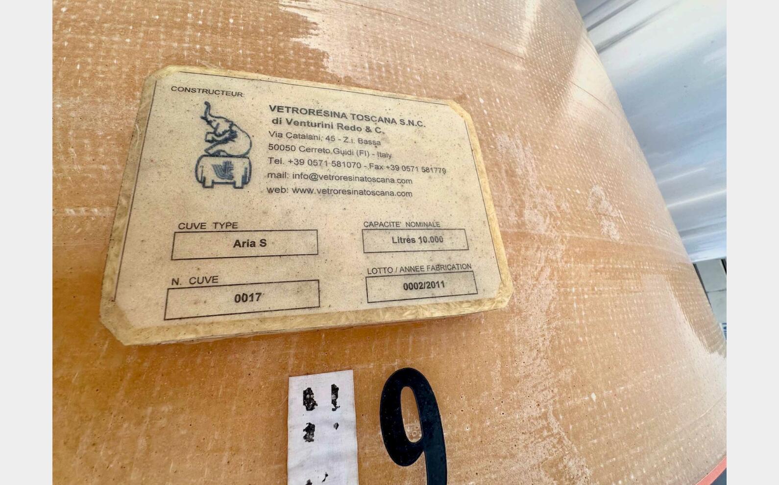 Cuve fibre - Chapeau flottant 100 HL (10 000 litres) VETRORESINA TOSCANA SNC