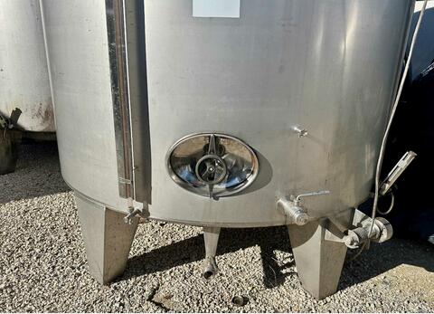 Cuve inox 304 - Cylindrique sur pieds - Fond conique - Chapeau flottant
