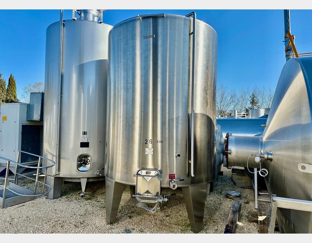Cuve inox - Fond conique 150 HL (15 000 litres) LEJEUNE